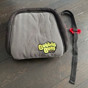 Bubble Bum Booster Seat Inflatable Black White Chevron Pattern with Neon